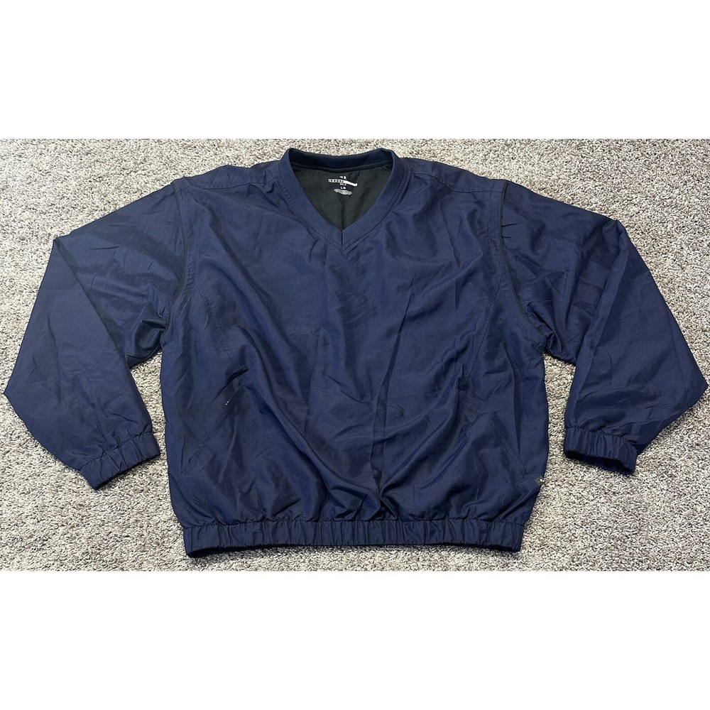 Grand Slam Golf Jacket Men's Size L Blue Lightweight Pullover V-Neck Windbreaker